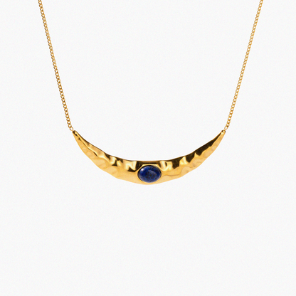 Blue Crescent Necklace